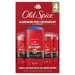 [Starts Aug 24] Costco Members: 4-Pk 3-Oz Old Spice Swagger Scent Boosted Aluminum Free Deodorant $12.99 + Free Shipping