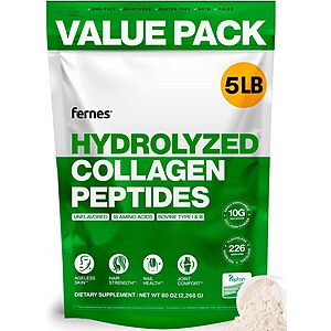Fernes 5LBS Collagen Peptides-  $39.59 4.6 stars w/ 30% S+S clip, and subscription