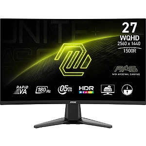 [Newegg]  27" MSI 27CQ6F 1440p HDR 180Hz 1500R Curved VA Gaming Monitor $130 + Free S/H