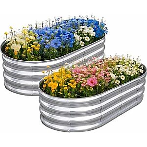 $32.39* | 2-Pk 4'x2'x1' TATAANTY Galvanized Raised Garden Bed at Amazon