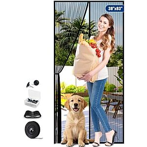 $6.99* | BlissTrends 38" x 83" Magnetic Mesh Screen Door (Black) at Amazon