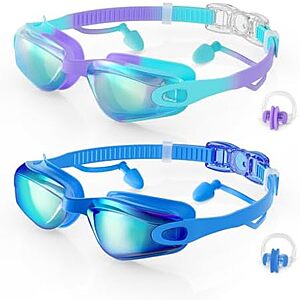 [AC] $5.69* | 2-Pack Aegend Kids' Anti-Fog Swim Goggles w/ Ear Plugs and Nose Clip at Amazon