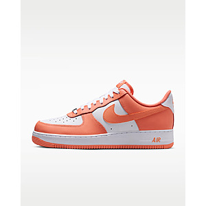 Nike Men's Air Force 1 '07 Shoes (White / White / Orange Frost) $67.97