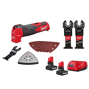 M12 FUEL 12V Oscillating Multi-Tool w/5.0Ah Battery 2-Pk Starter Kit & Nitrus Carbide Blade (2-Pk) $223.97