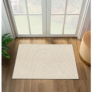 LUXE WEAVERS Modern Geometric Wave Cream 2x3 Area Rug
