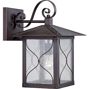 Nuvo Lighting 60/5613 Vega Large One Light Wall Lantern 100-watt A19 Outdoor Porch and Patio Lighting with Clear Seeded Glass, Classic Bronze
