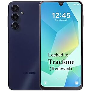 $39.99* | Renewed: Samsung Galaxy A16 5G Smartphone + 1-Yr Tracfone Svc (1500 Talk/Txt/Data) at Amazon
