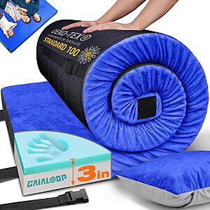 3 Inch Memory Foam Camping Mattress, Dual Layer Thick Sleeping Camp Pad for Car Tent Cot $32.99 @Amazon FS