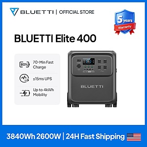 BLUETTI Elite 400 Portable Power Station 3840Wh 2600W LiFePO4 Fast Charging $842 + Free Shipping