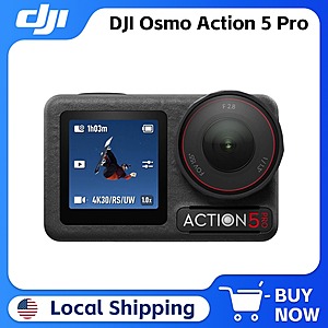 DJI Osmo Action 5 Pro 1/1.3" Sensor 4H Battery HorizonSteady Waterproof 20m $254.80 + Free Shipping