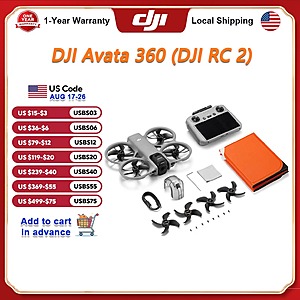 DJI Avata 360 RC 2 8K 360° Video 1/1.1" Dual CMOS O4+ 20km Transmission $489 + Free S/H