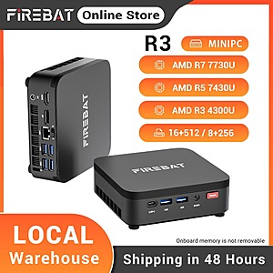 Firebat R3 Mini PC AMD Ryzen 5 7430U 16GB RAM M.2 SATA 512GB SSD Wifi6 $228.80 + Free Shipping
