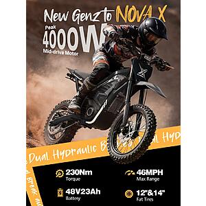Eskute Nova X Electric Dirt Bike 4000W Peak Motor 48V23AH Battery 35-46MPH Ebike $764 + Free Shipping