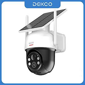 Dekco 3MP Solar WiFi PTZ Security Camera with Battery & Solar Panel $23.1 + Free Shipping