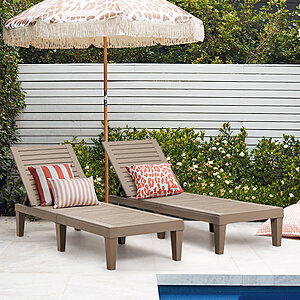 2-Piece Arlmont & Co Outdoor Chaise Lounge Chairs w/ 5 Position Adjustable Backrest (Various) from $114.99 + Free Shipping