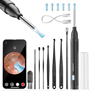 [AC] $5.99* | NEATEST 1296P HD Wireless Ear Wax Removal Otoscope w/ 6 LED & 8-pc Tool Set at Amazon