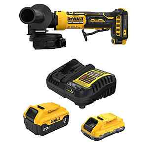 ATOMIC 20V MAX Lithium-Ion Cordless 4-1/2 in. Angle Grinder with Paddle Switch with 4 Ah and 5 Ah Batteries and Charger $199