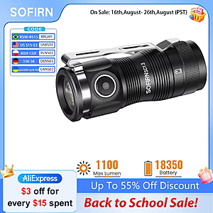 Sofirn SC13 Rechargeable EDC Flashlight, Choose Color & LED; free s&h; $12.52