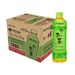 Ito En Tea Oi Ocha Green Tea, Unsweetened, 16.9 Ounce (Pack of 12) -- $14 no coupon