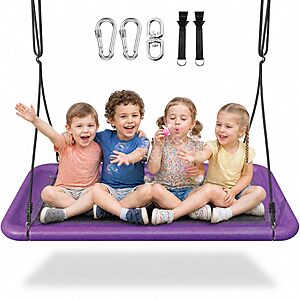 60" x 32" Everyfun Rectangle Platform Tree Swing w/ Adjustable Straps (Purple) $39.96 + Free Shipping