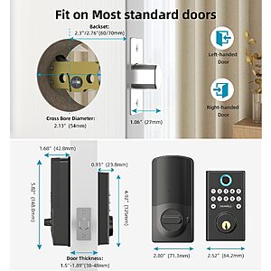 WiFi Smart Lock Front Door - HEANTLE Keyless Entry Door Lock + Free shipping $39.99 - Amazon