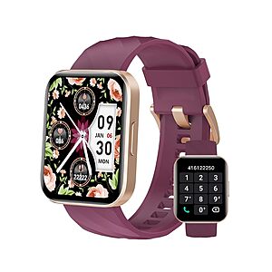 Dakofied Women's Smart Watch w/ Bluetooth Calling, 1.85" Display & IP68 Waterproof (Purple) $16.79 + Free Shipping w/ Prime or on $35+
