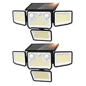 2-Pack SZPOWER 4500LM 4-Head Solar Flood Lights w/ 2-Motion Sensor $14.93 + Free Shipping w/ Prime or on $35+