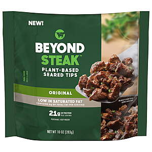 $5.97 get $3.25 Walmart Cash Limit 5 Beyond Meat Beyond Steak Vegan Seared Tips Frozen 10 oz Pick up or delivery only