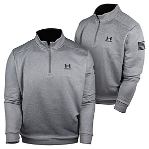 Under Armour Men's Freedom Armour 1/4-Zip Fleece (Light Heather / Black) Med. to 2XL $32 + Free Shippng