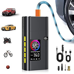 [Prime] AIPOWAY 180PSI Cordless Portable Tire Inflator w/ LCD Display, Auto Shutoff & 6000mAh Power Bank $13.49 + Free Shipping