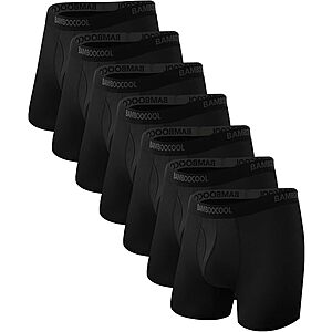 BAMBOO COOL Men's Underwear Breathable Boxer Briefs with Fly Moisture-Wicking Lightweight Underwear 7-Pack $45.59