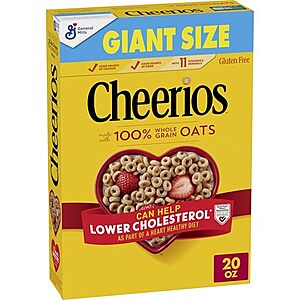 [SnS, AC] $23.01* | 8 × 20-Oz Cheerios Breakfast Cereal (Giant Size) ($2.88 each) at Amazon