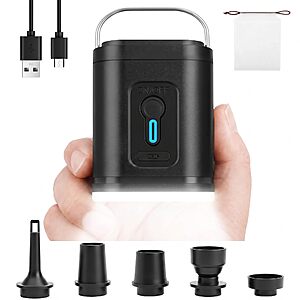3-in-1 Eunhdet Cordless Mini Travel Vacuum Pump w/ 5-Nozzles $7.99 + Free Shipping w/ Prime or on $35+