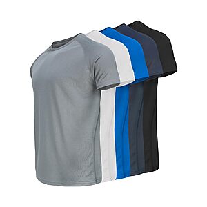 5 Pack Mens Soft Short Sleeve Basic Casual Quick Dry Fit Tee Shirt Breathable Lounge Athletic T-Shirts S $10