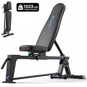 Capacity MERACH Foldable Adjustable Weight Bench w/ 5-Position Backrest (1323-lb) $79.99 + Free Shipping