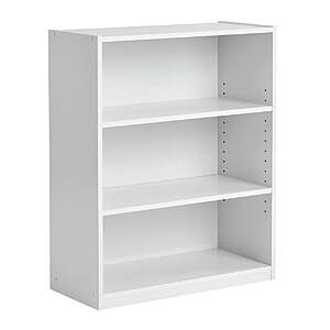 Mainstays 3-Shelf Bookcase with Adjustable Shelves, White and Black $20