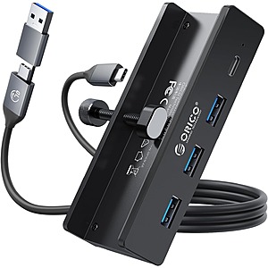 ORICO USB Hub 3.0, with Extra Power Supply Port, Aluminum 4-Port USB Adapter (3 USB-A Data Ports, 1 USB-C Port)  $13.98 + Free Shipping w/Prime or $35+