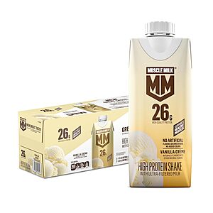 12-Pack 11 fl oz Muscle Milk High Protein Shake (Vanilla Crème) $14.70 w/ S&S + Free Shipping w/ Prime or on $35+
