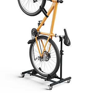 Vertical Bike Stand with Wheels, Freestanding Bike Storage Rack, Adjustable Indoor Bicycle Storage Holder, Bike Rack Fits Most Road, MTB & Hybrid Bikes up to 29" $29.99