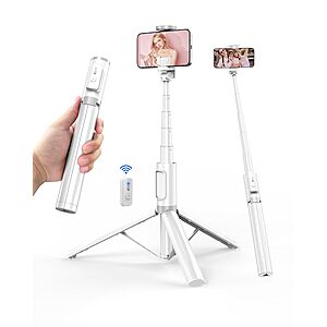 3-in-1 Ackima Selfie Stick Tripod w/ Bluetooth Remote (White) $4.97 + Free Shipping w/ Prime or on $35+