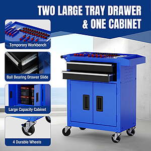 $150 FS Walmart by GREAT STAR: 20" WORKPRO 5-Drawer Rolling Tool Chest w/ Sliding Drawer & Removable Organizer
