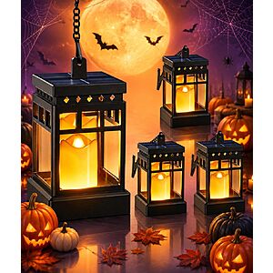 4-Pack Kooper Outdoor Solar Flickering Flame Hanging Lanterns $15.89 + Free Shipping w/ Prime or on $35+