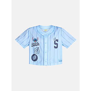 Women’s Graphic Cropped Baseball Jersey Top: Stitch $6.71, Spongebob $6.73+