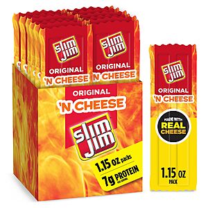 14-Count Slim Jim Original Beef Stick 'N Cheese Snacks $12.31 (88c Ea) w/ S&S + Free Shipping w/ Prime or on $35+
