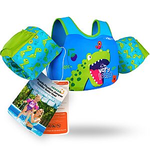 Toddler Swim Vest for Water Play, Pool Floats with Swimming Arm Floaties $12.35 after coupon at Amazon