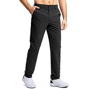 Pudolla Men's Golf Pants Stretch Work Dress Comfy Pants 30"/32"/34" Lightweight Quick Dry Casual Slacks Trousers with Pockets $17.81
