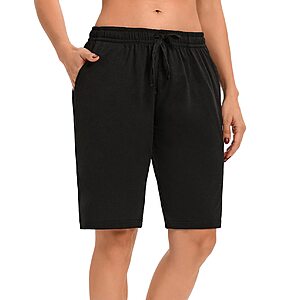 LUCKYCATCUS Women's Bermuda Shorts Jersey Shorts with Pockets $9.4
