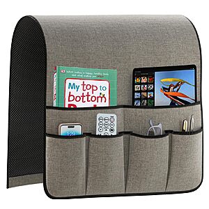 19" x 33" Linen Armrest Organizer Couch Caddy w/ 6 Pockets (Light Grey) $8.74 + Free Shipping w/ Prime or on $35+