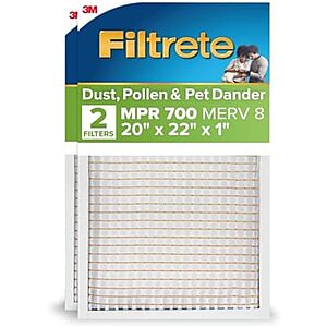 [SnS] $11.05 | 2-Pack Filtrete 20x22x1 AC Furnace Air Filter, MPR 700, MERV 8 at Amazon
