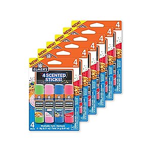 24-Count Elmer’s Scented Glue Sticks Washable Clear (Assorted Scents) $9.32 + Free Shipping w/ Prime